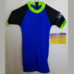 Radicool Skins Kids Rash Guard Bodysuit Black Blue